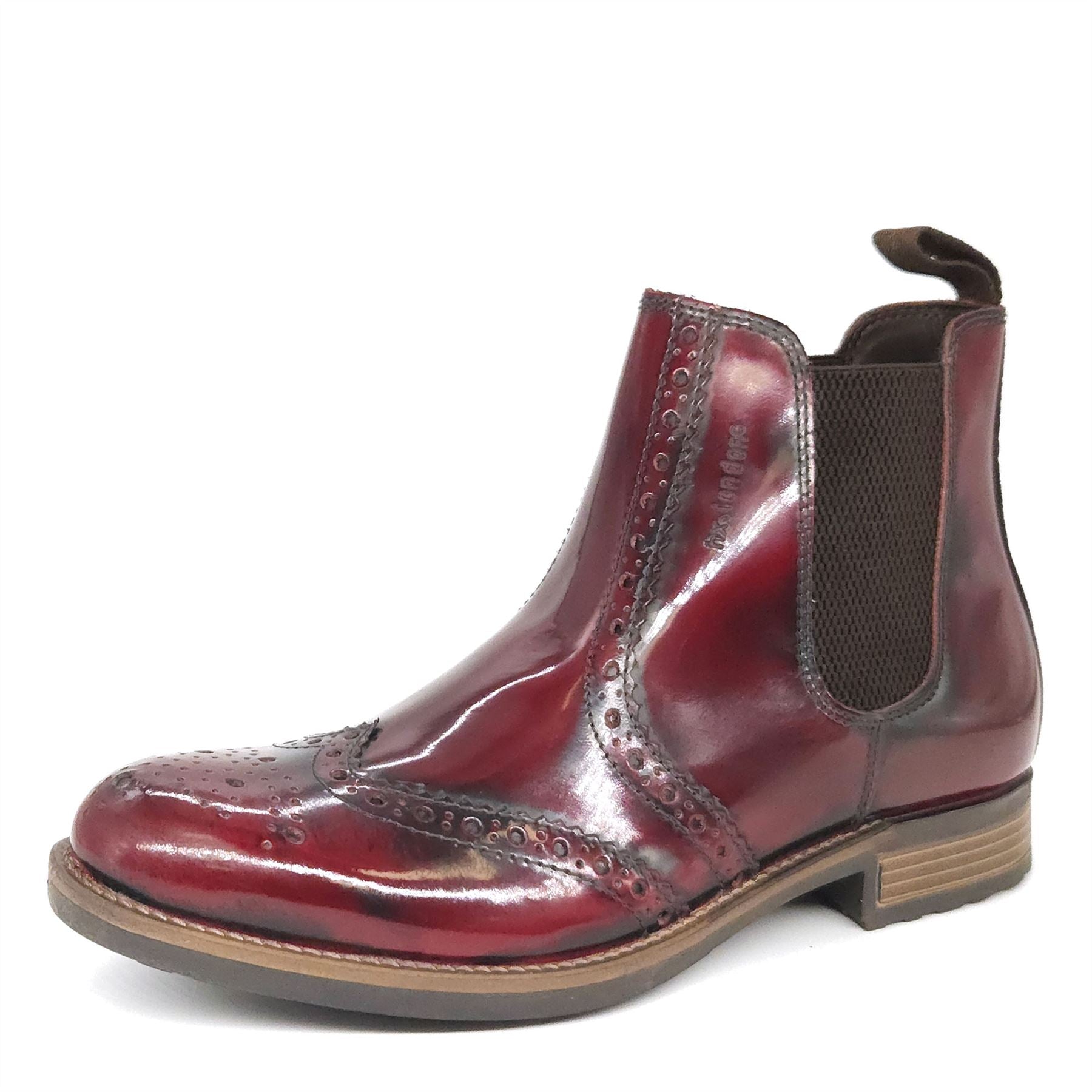 Burgundy brogue hot sale chelsea boots