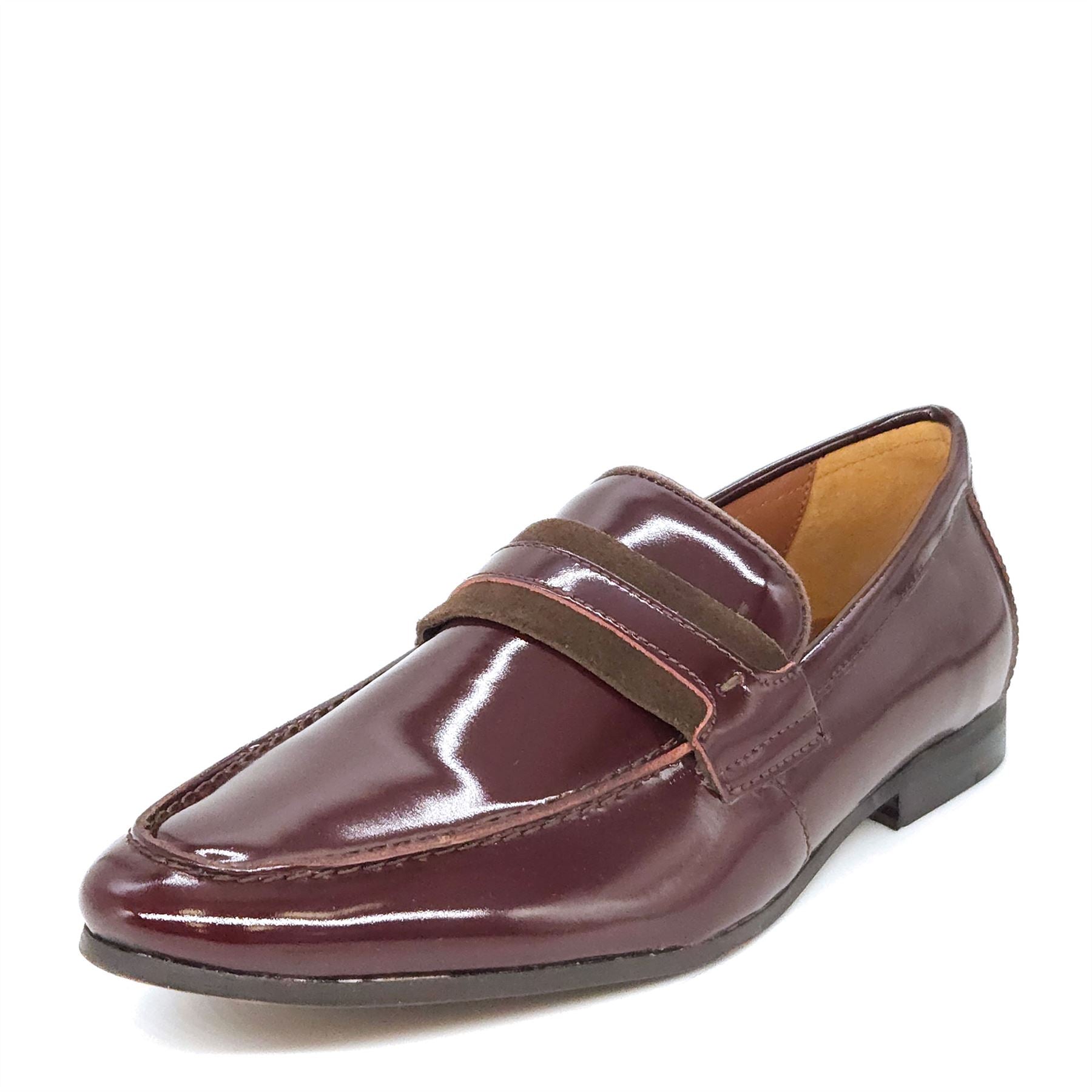 Burgundy sales patent loafers