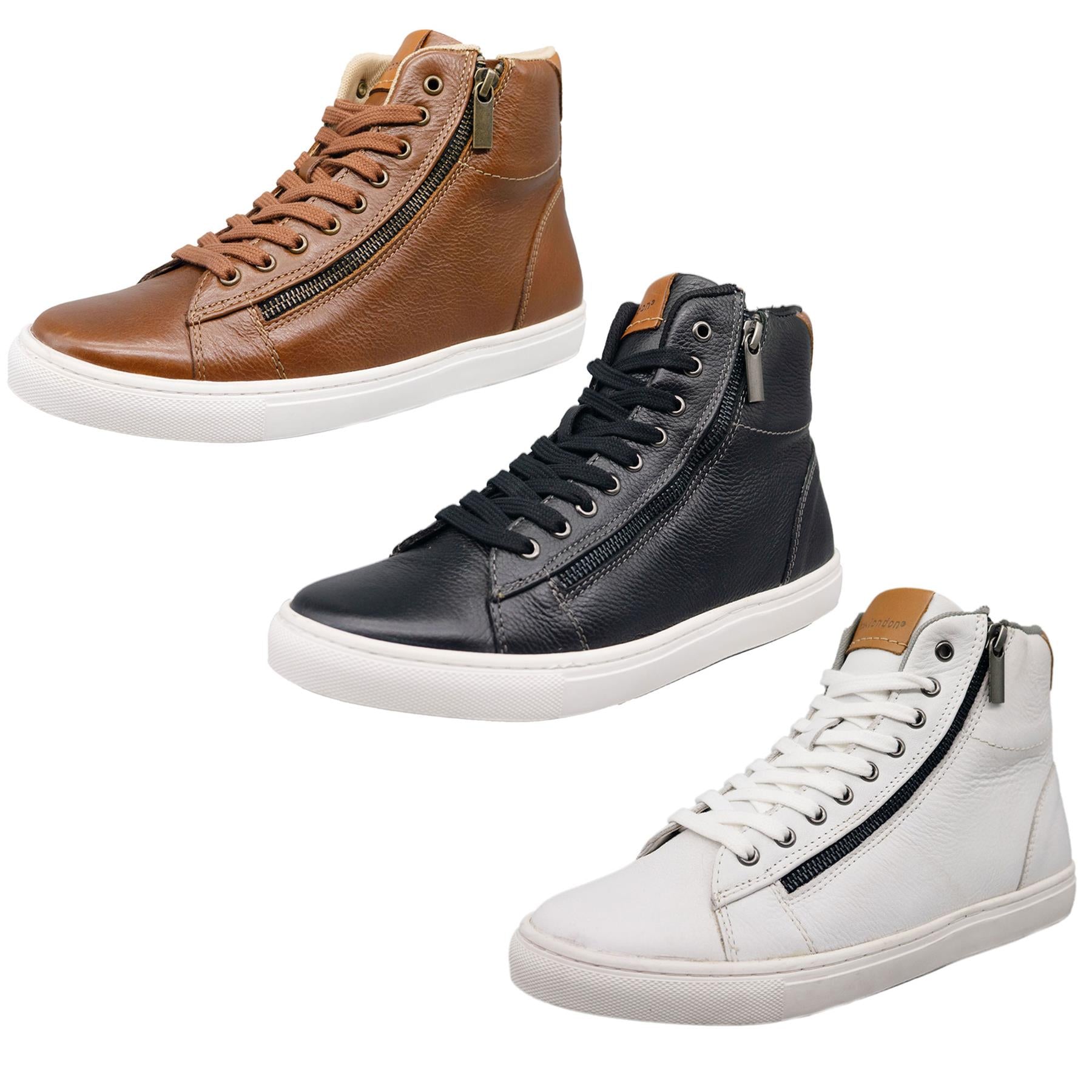 Mens smart high top trainers hotsell